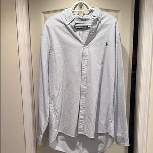 Ralph Lauren Blue Label Casual Blue and White Button Down Shirt 2XL